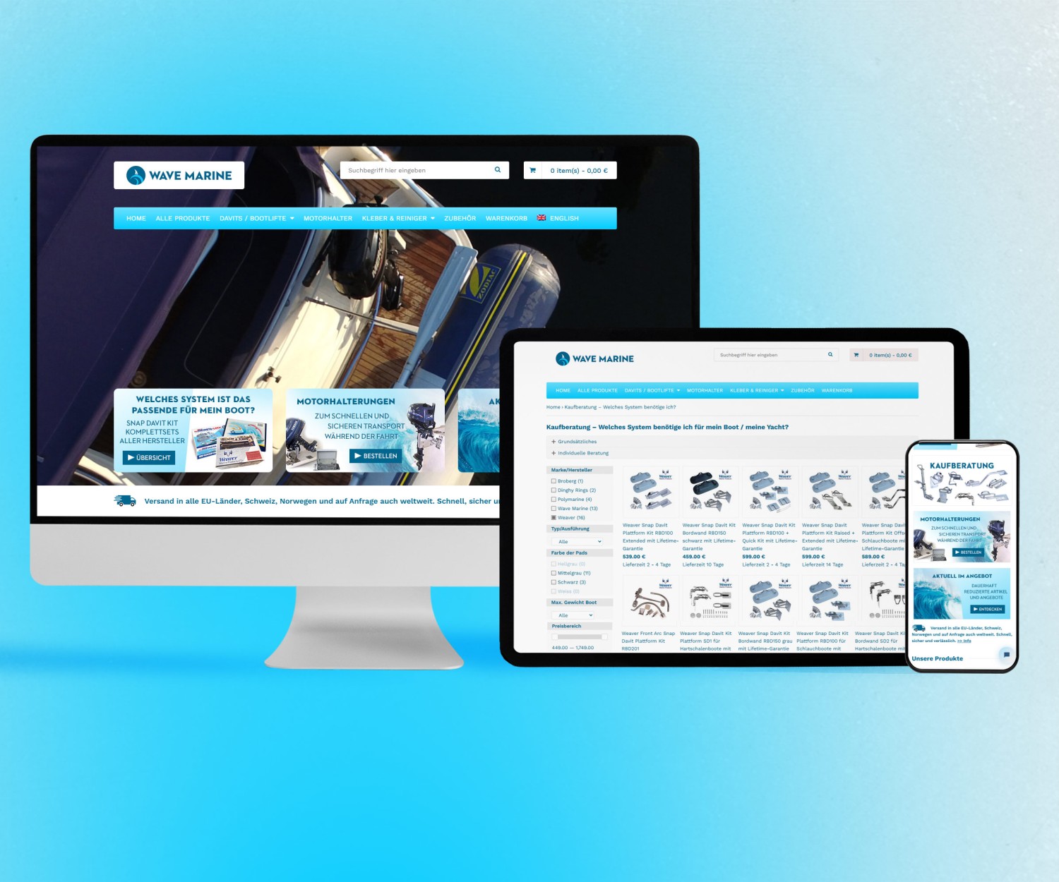 Wave Marine Schlauchboothalterungen